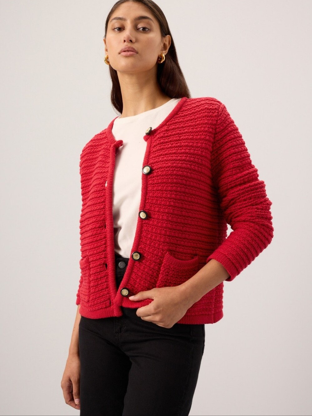 NWT CeCe's Thick Red Cardigan Medium
